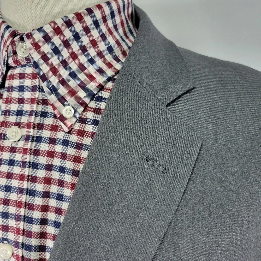 Stafford Men's Travel Suit Separate Sport Coat Two Button Gray‎ Wool Blend 54R